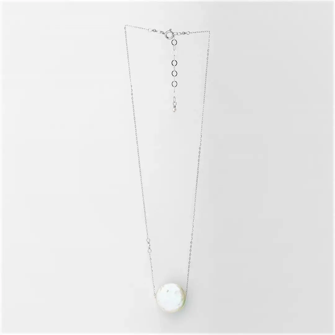 J. Mills Studio - Wholesale Pendant/Charm Necklace - Solo Coin Pearl Necklace 1