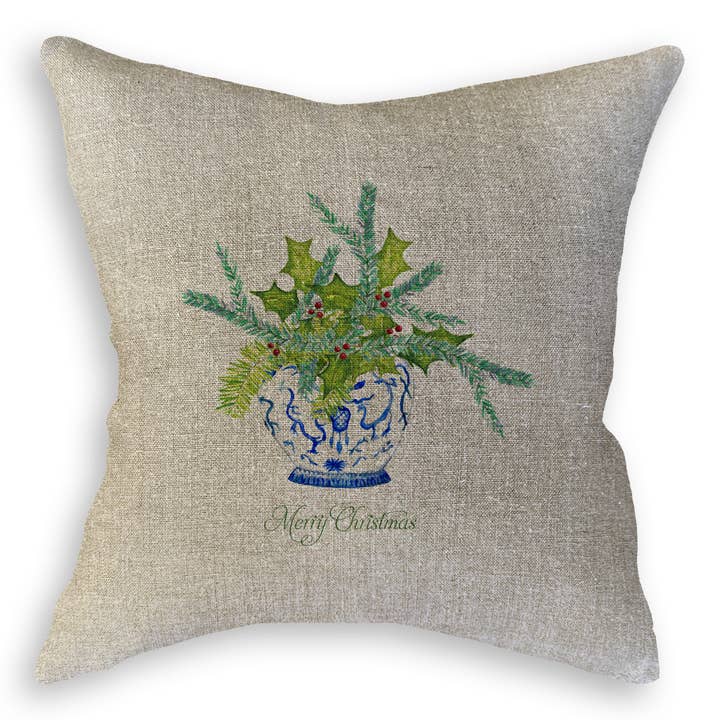 French Graffiti - Wholesale Tea Towel - Ginger Jar with Greens and Merry Christmas10