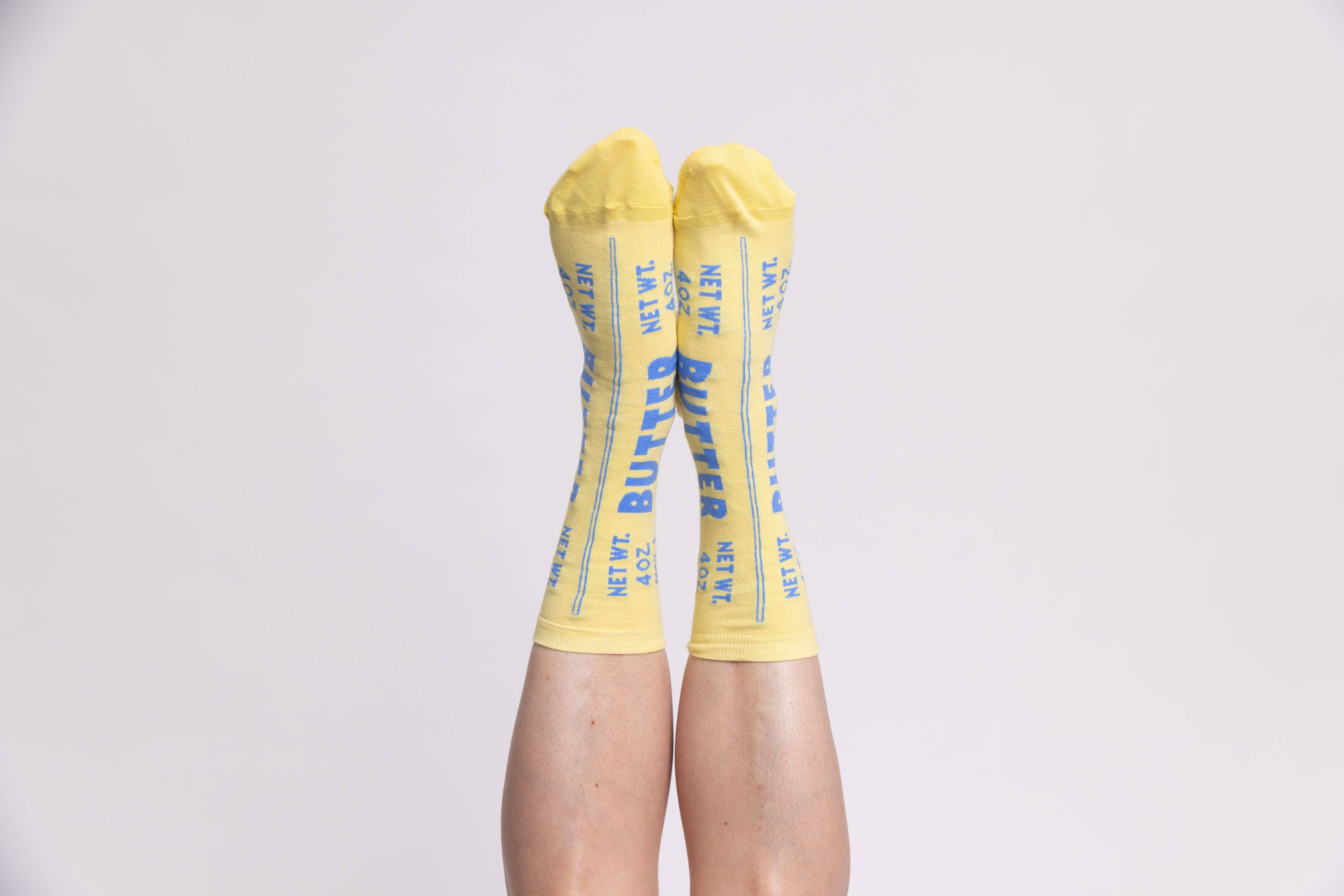 Yellow Owl Workshop - Wholesale Socks - Women's - Butter Socks - Butter Foodie Gifts Small Crew Socks 3