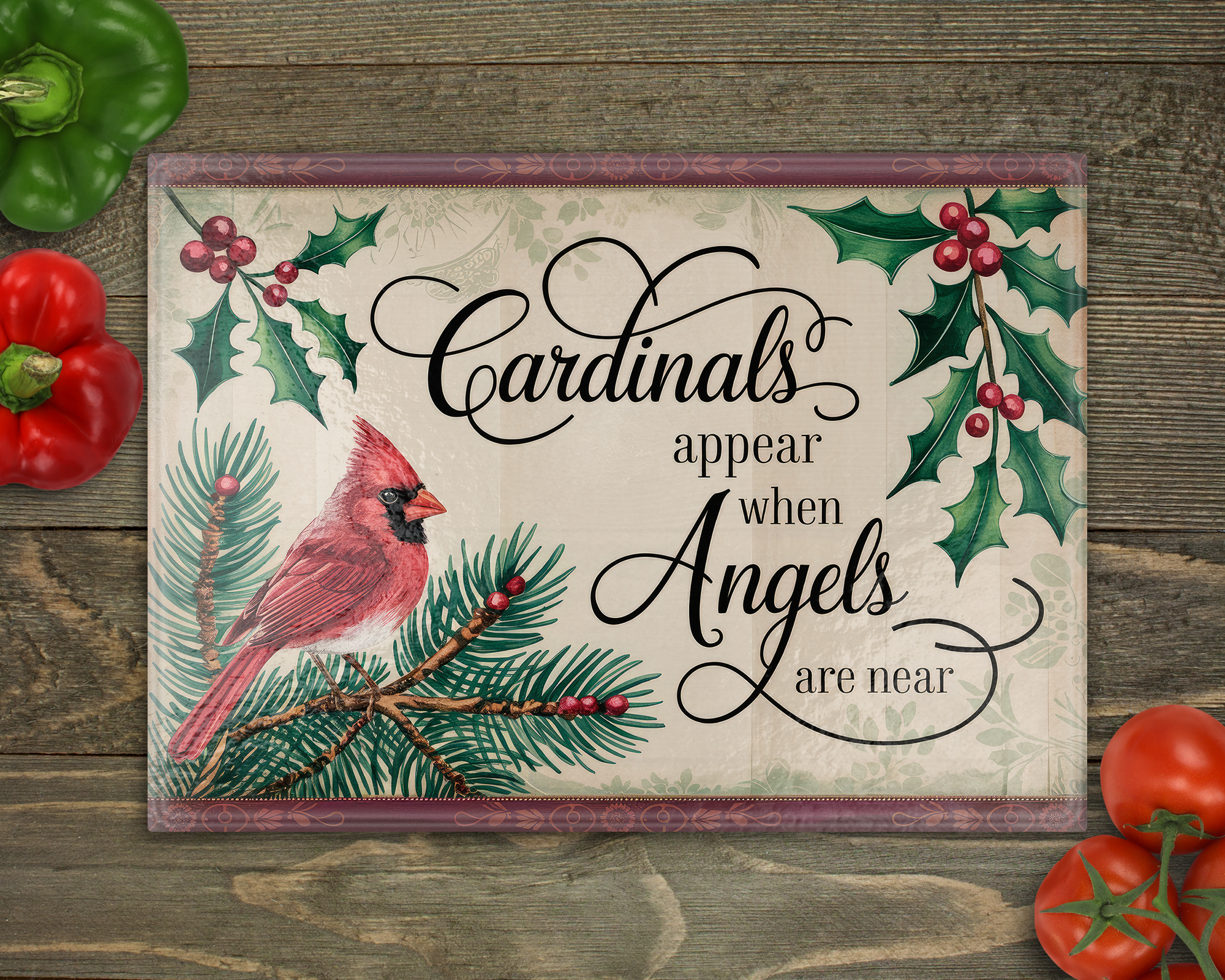 Beautiful Creations by Laney - Wholesale Cutting Board - Cardinals Appear Glass Cutting Board0