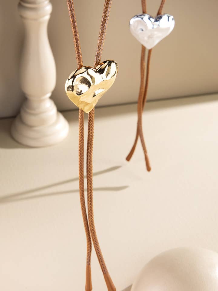 Heart Bolo Pendant Cord Necklace for wholesale by Urbanista