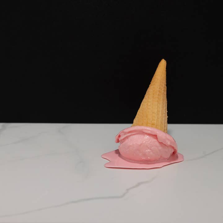 Just Dough It! Fake Foods - Wholesale Decorative Tabletop Object - Fake Melting Strawberry Ice Cream Cone