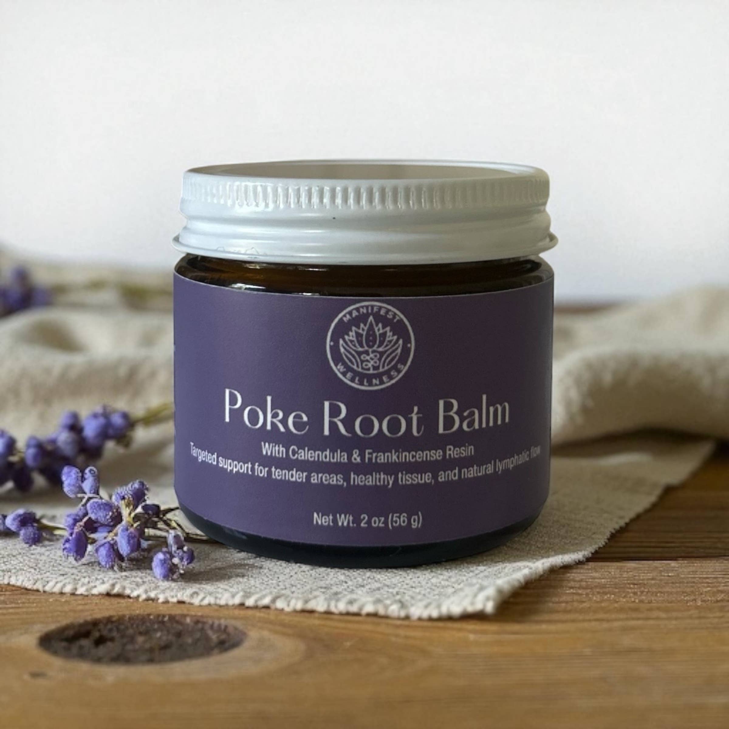 Manifest Wellness - Vente Crème/baume/pommade cicatrisante - Baume de Racine de Poke avec Calendula et Résine d'Encens 2oz