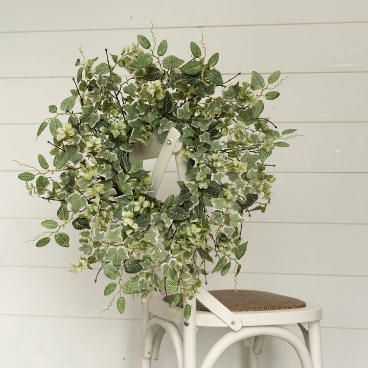 24" MIXED FOLIAGE WREATH for wholesale by Ragon House