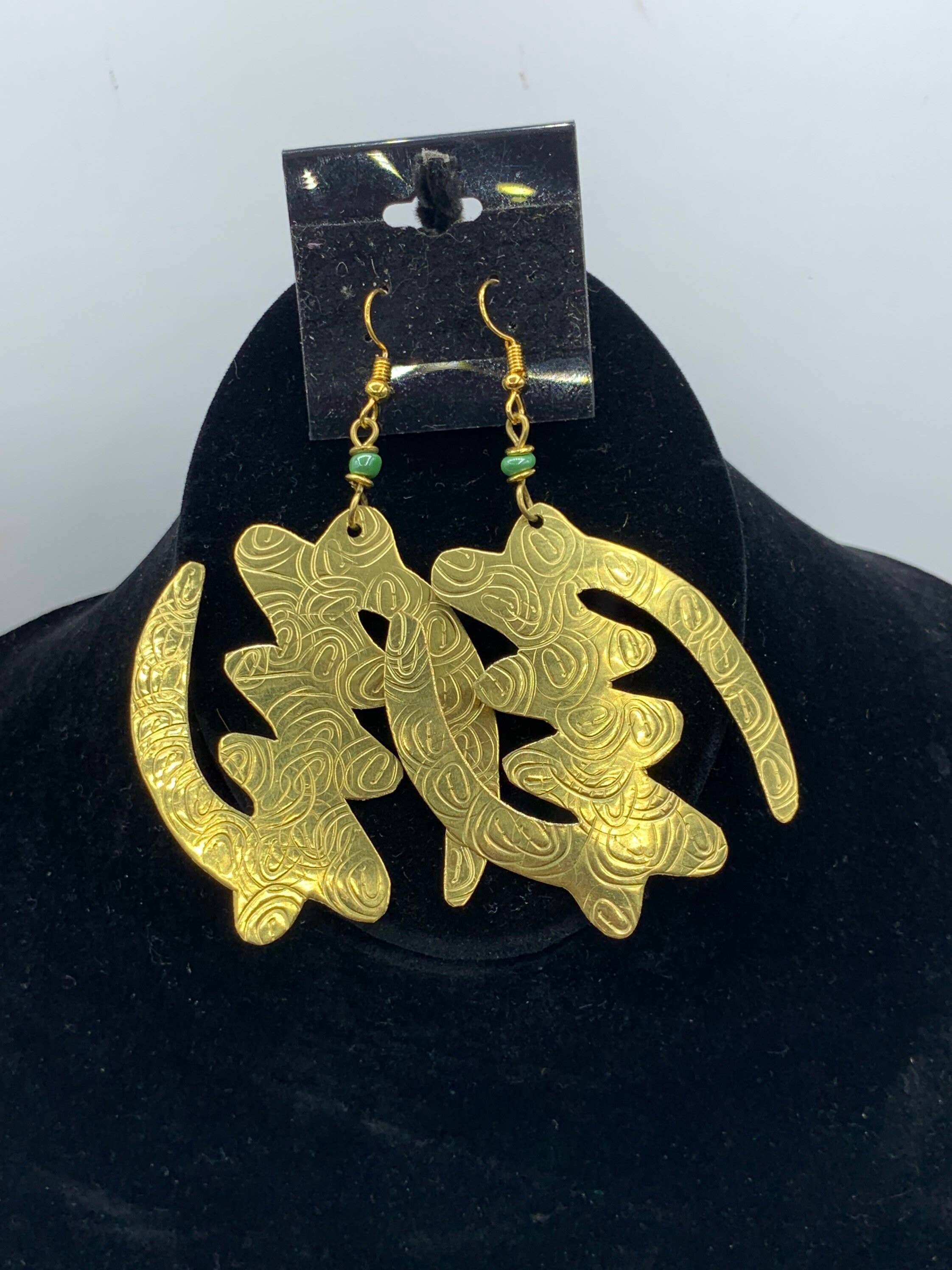 KENYAN SAFARI DESIGNS - Wholesale Hangende/ronde oorbellen - Brass Gye Nyame oorbellen5