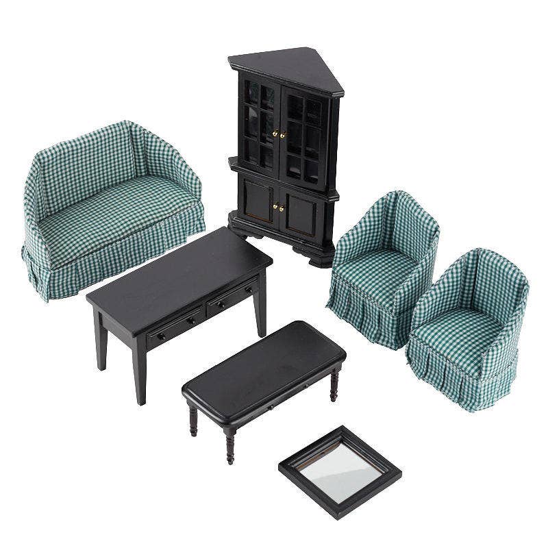 Factory Direct Craft - Vente Décorations de table - Ensemble de 7 pièces de maison de ferme miniature pour maison de poupée1