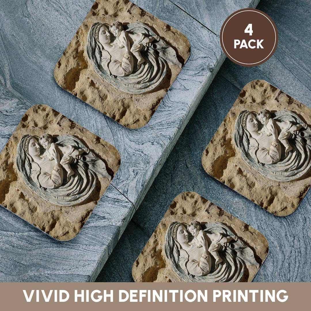 3dRose - Wholesale Coffee Mug - 3dRose, Valletta, Malta. Walled city, Mother and a child fresco on limestone., Coaster12