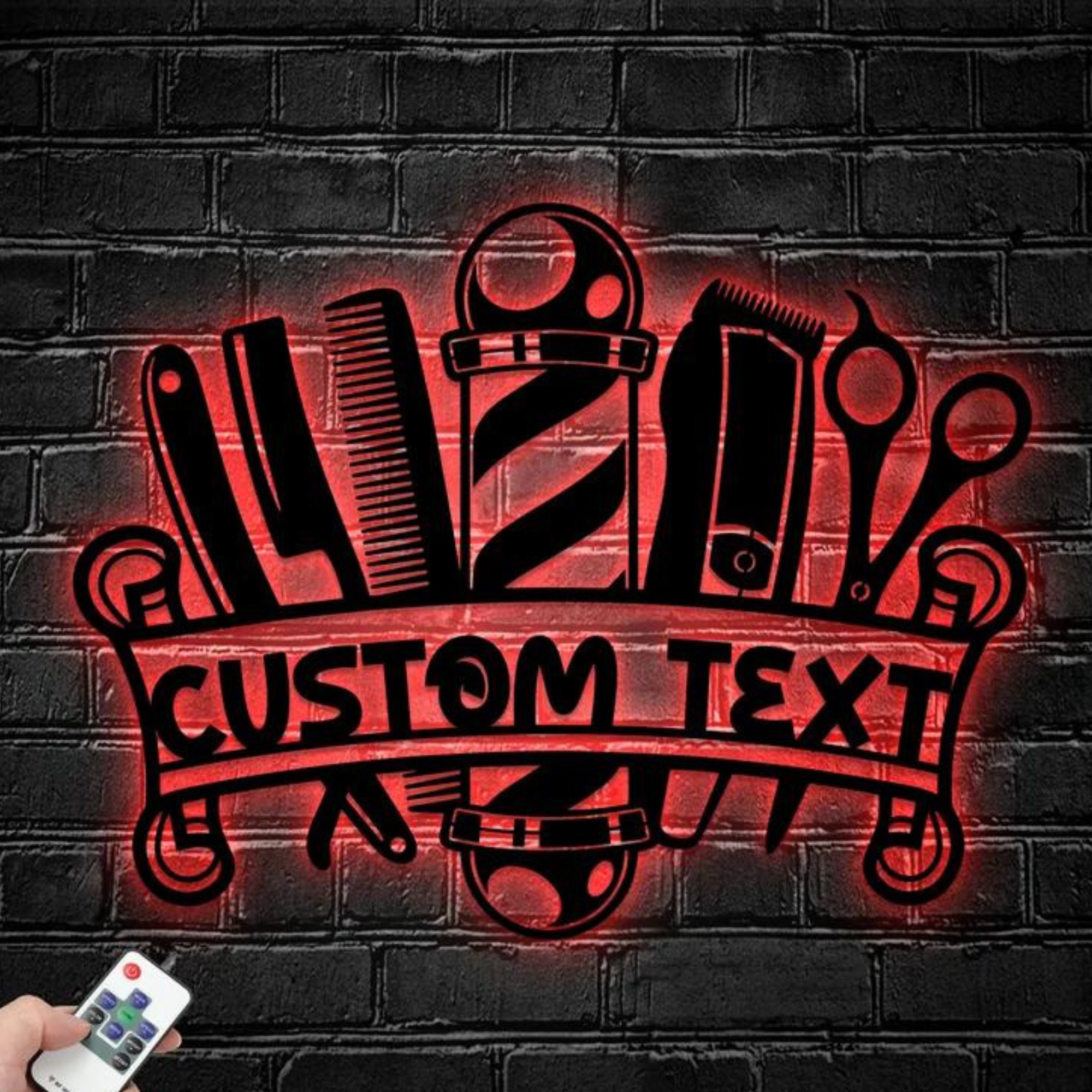 Glow Neon - Venta al por mayor Letrero de neón - Cartel de metal personalizado para barbería con luces LED3