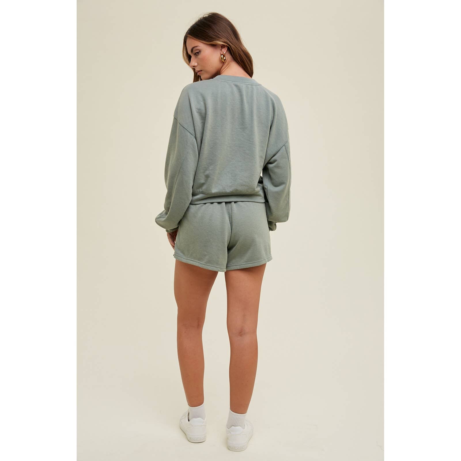 Wishlist Apparel - Wholesale Sweatshirt - Women's - WASHED FRENCH TERRY CROP SWEATSHIRT / WL24-8797T11