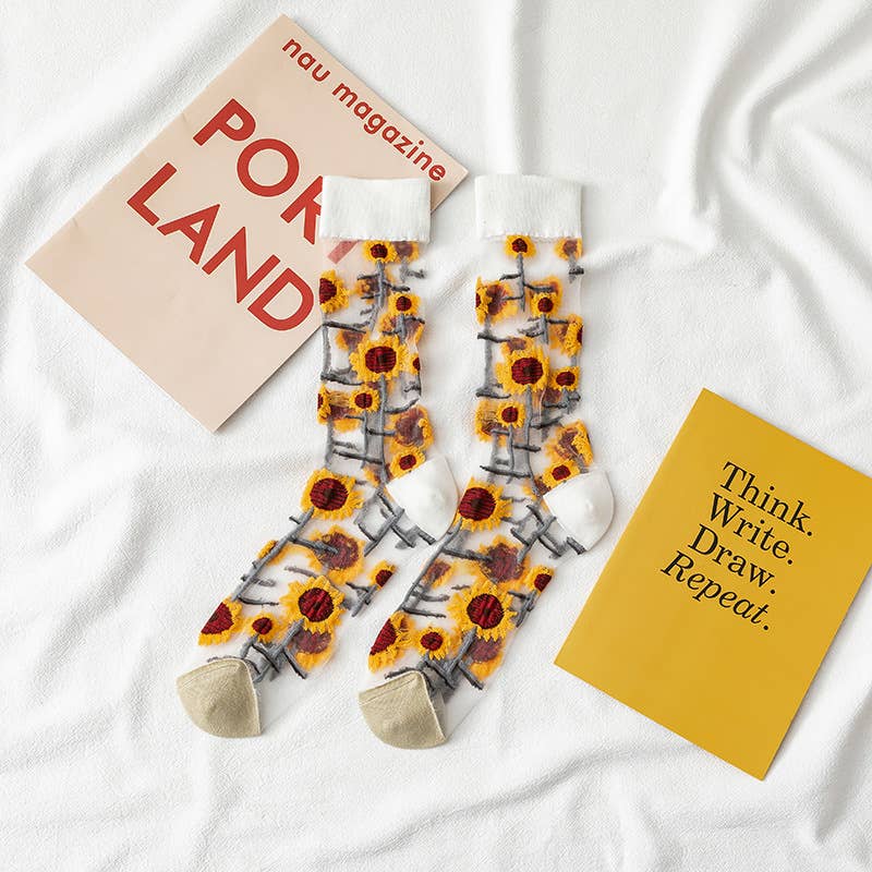 Tourtiwi - Wholesale Socks - Women's - Fruit Flower Animal Pattern Transparent Thin Summer Socks15