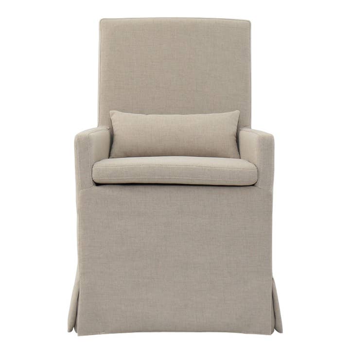 Padma's Plantation - Wholesale Chair - Sandspur Beach Arm Dining Chair - With Casters - Brushed Linen4