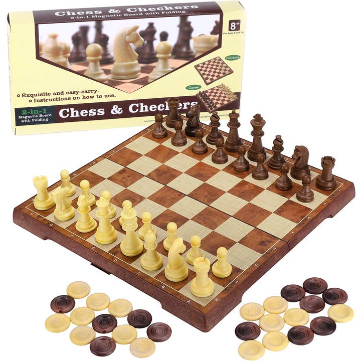 Échecs Magnétiques Premium+Dames 30x30 cm Grande Taille Pliante pour la vente par Toyventures