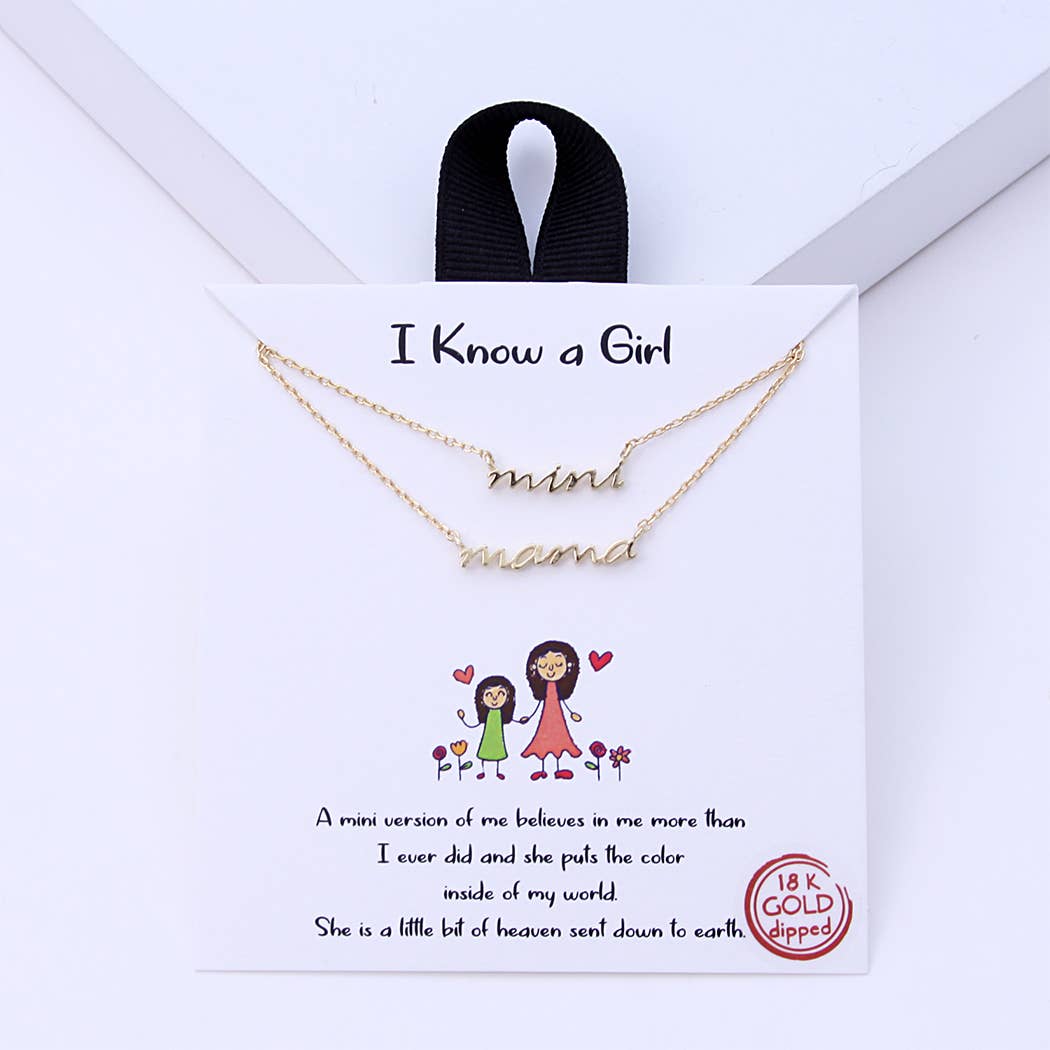 Fashion City - Wholesale Pendant/Charm Necklace - Gold-Dipped Mini and Mama Necklace4