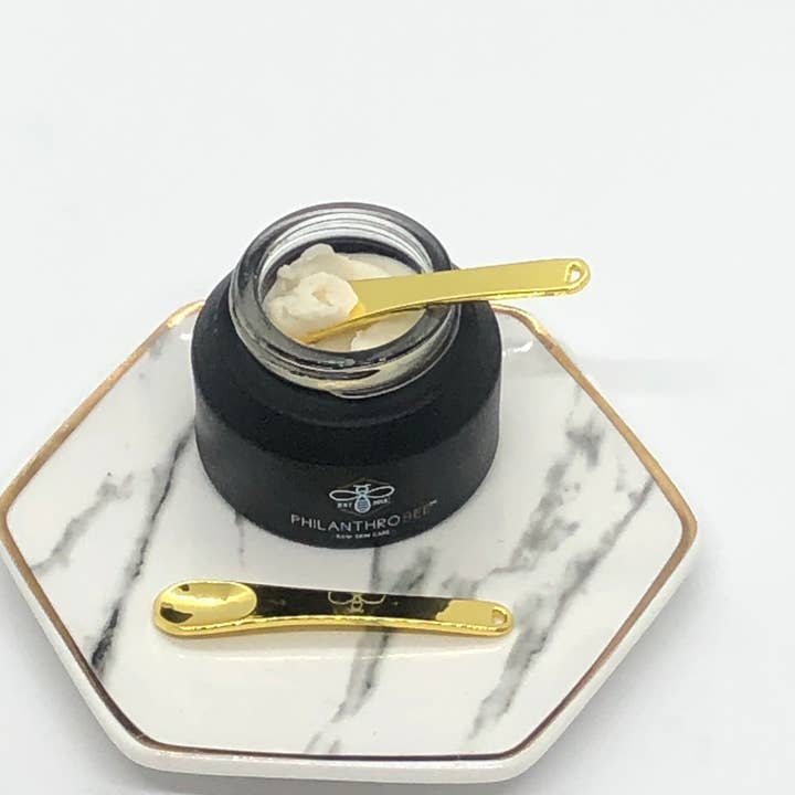 PhilanthroBee Apiary Skincare - Wholesale Cheek/Face Makeup Brush - Gold Honey - Facial Spatula2