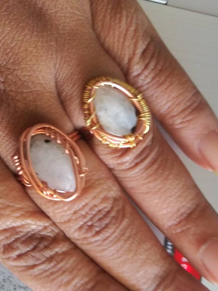 Small Moonstone Rings for wholesale by Twisted Rose Metal
