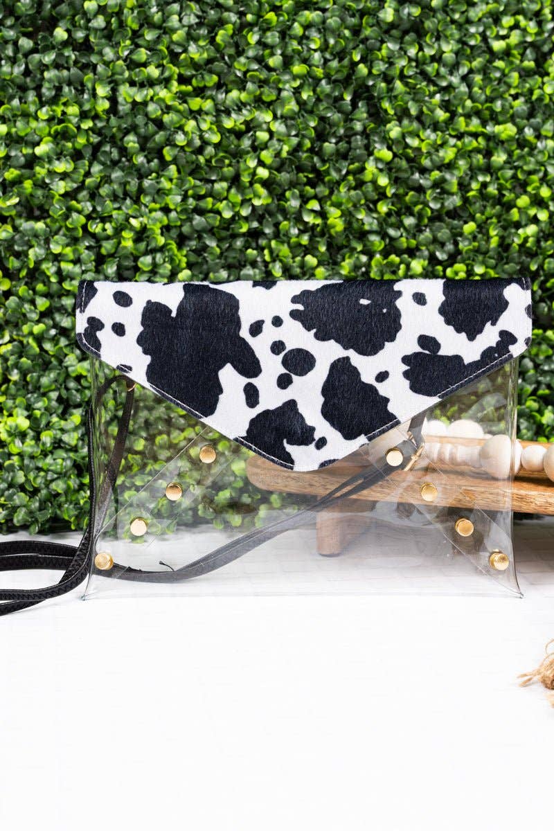 Wholesale Accessory Market - Wholesale Clutch Bag - Women's - NGIL In The Clear Bertie Cow Envelope Clutch