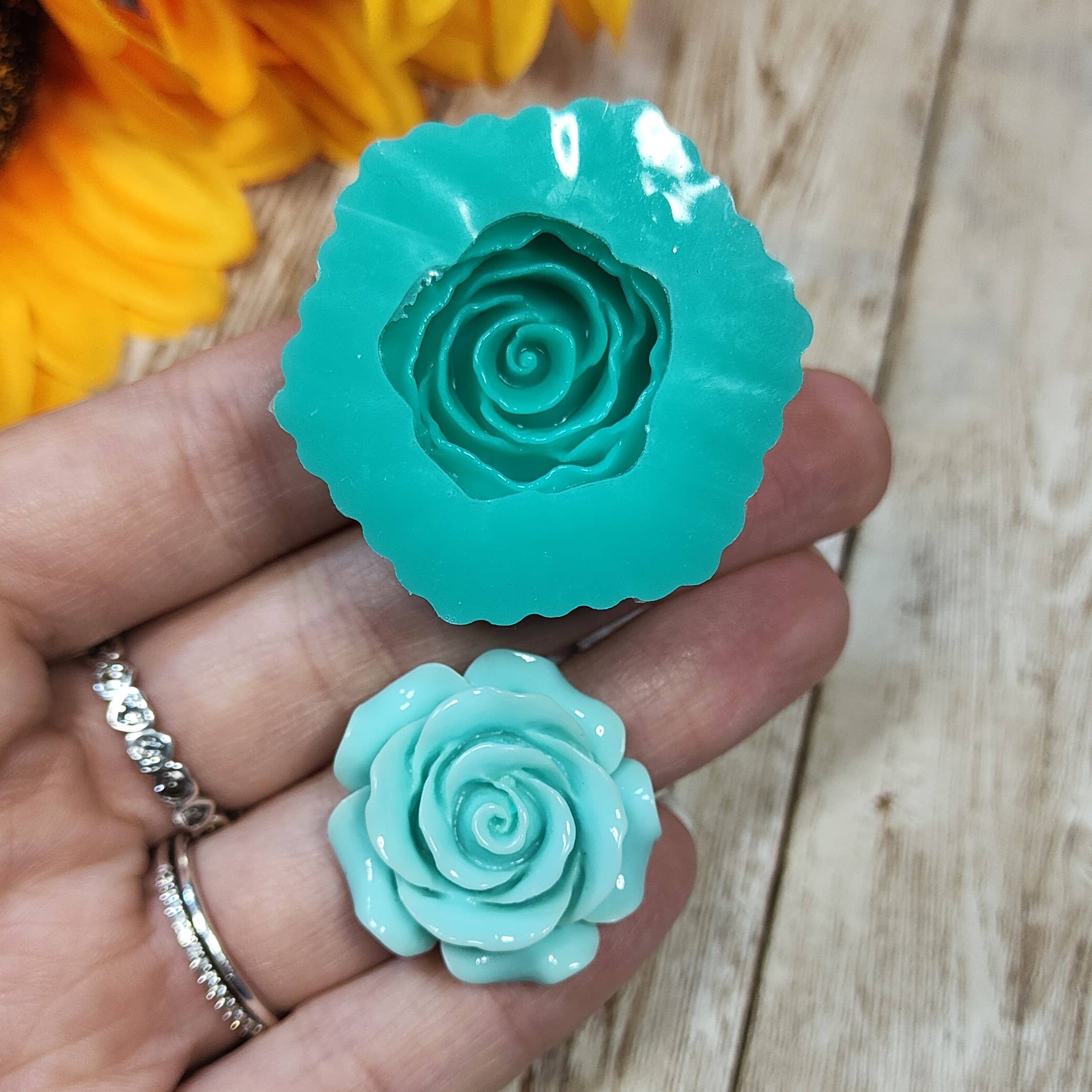 Serena Creazione di Serena Stampone - Vendita all'ingrosso Kit per lavoretti fai da te - Stampo Rosa 3cm in silicone per resina, gesso, cera, candele6