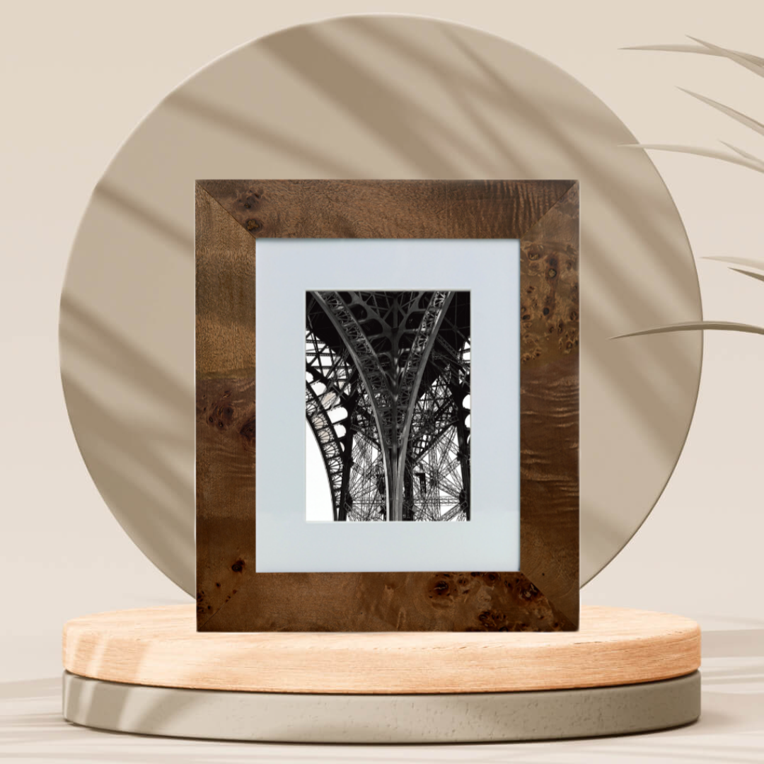 Concepts In Time - Vente Cadres photos - Cadre en bois de loupe 8x10 Concepts – Grain foncé, avec passe-partout pour 5x71