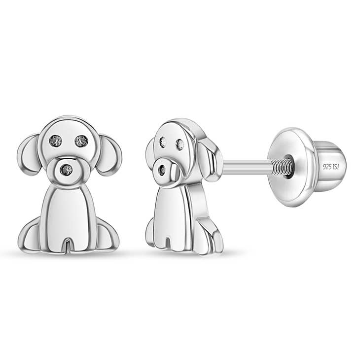 925 Sterling Silver Puppy Dog Pet Small Animal Earrings for wholesale by In Season Jewelry