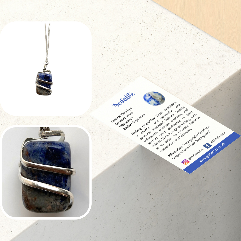 VIE - Wholesale Pendant/Charm Necklace - Tumbled Stone Wire Wrap Pendant, 2-3cm29