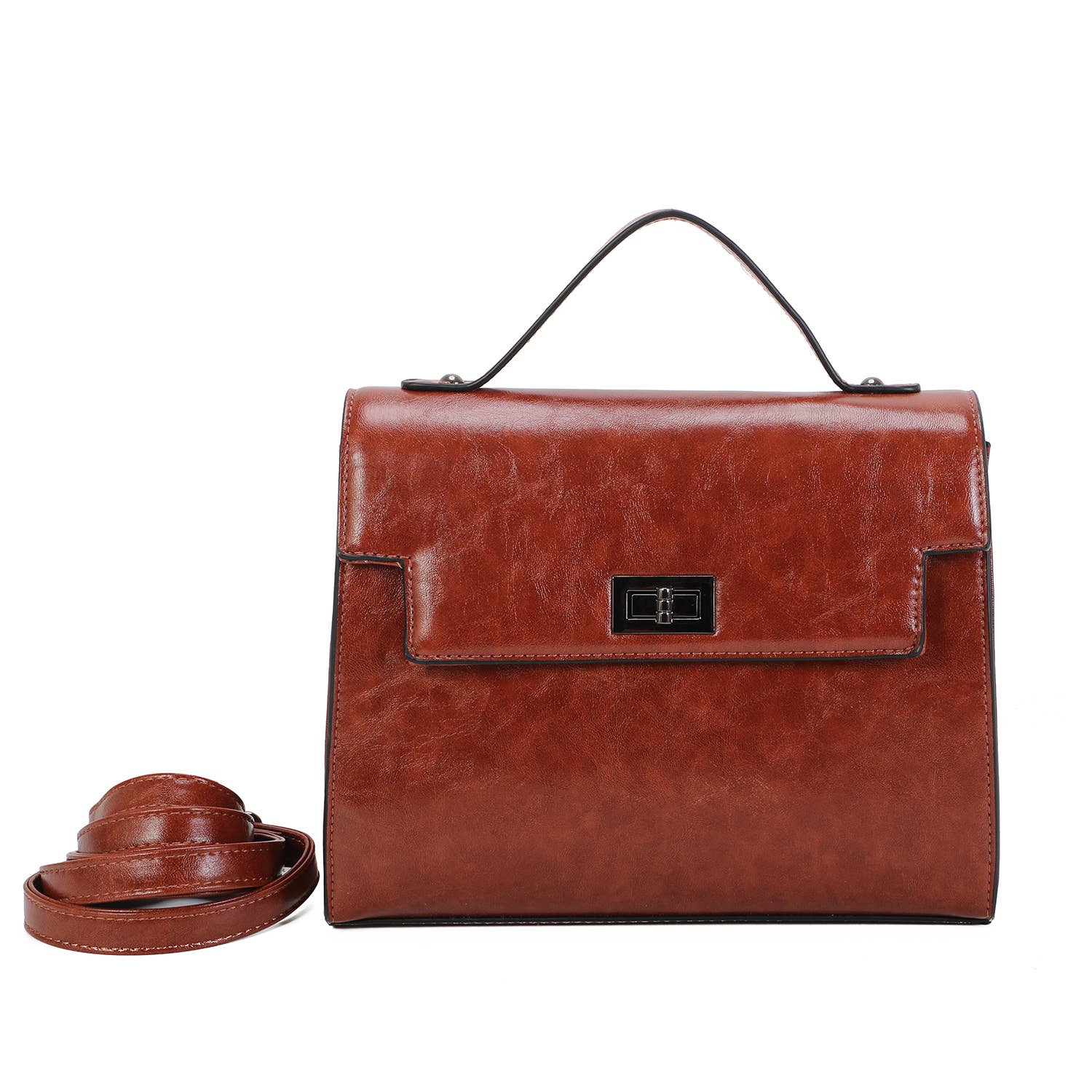 INES DELAURE - Wholesale Handtas met handvat - Dames - Handtas met ritssluiting en klep4