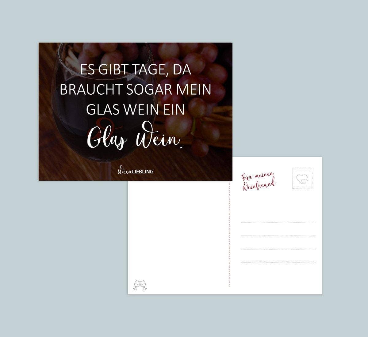 WeinLIEBLING - Wholesale Postcard - Postkarte "Glas Wein"0