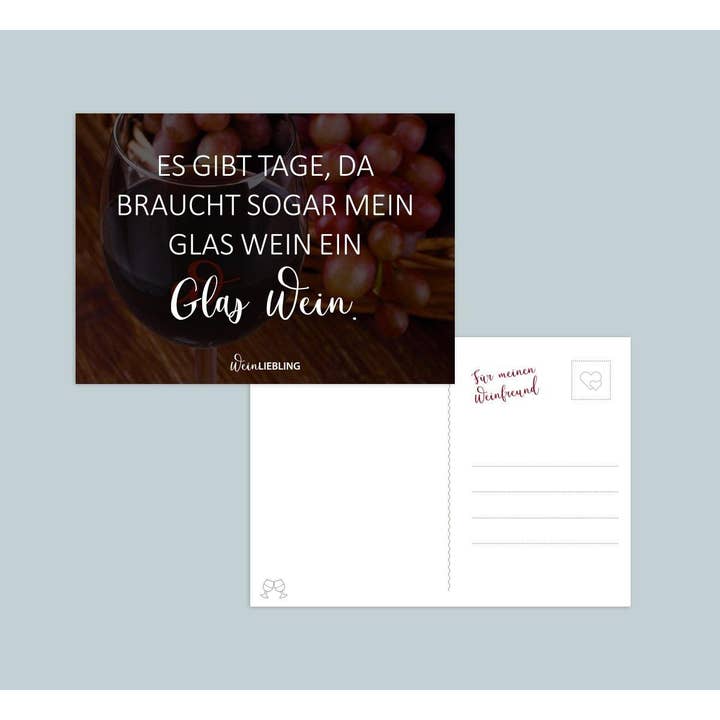 WeinLIEBLING - Wholesale Postcard - Postkarte "Glas Wein"