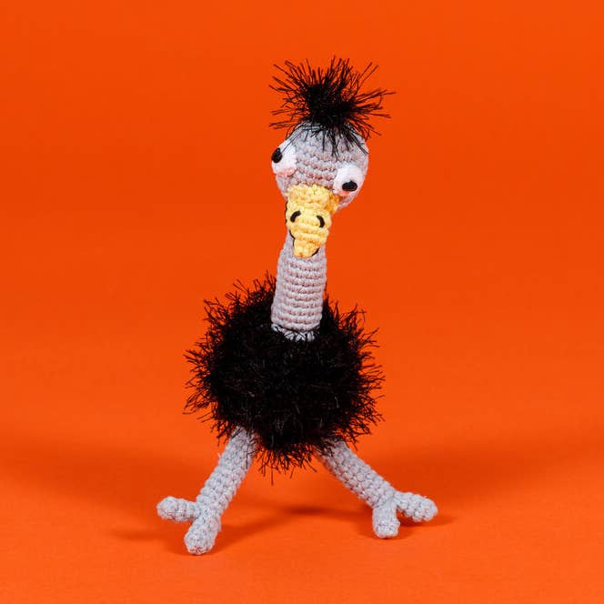 Hand Crochet Ostrich Dog Toy for wholesale by Ware of the Dog