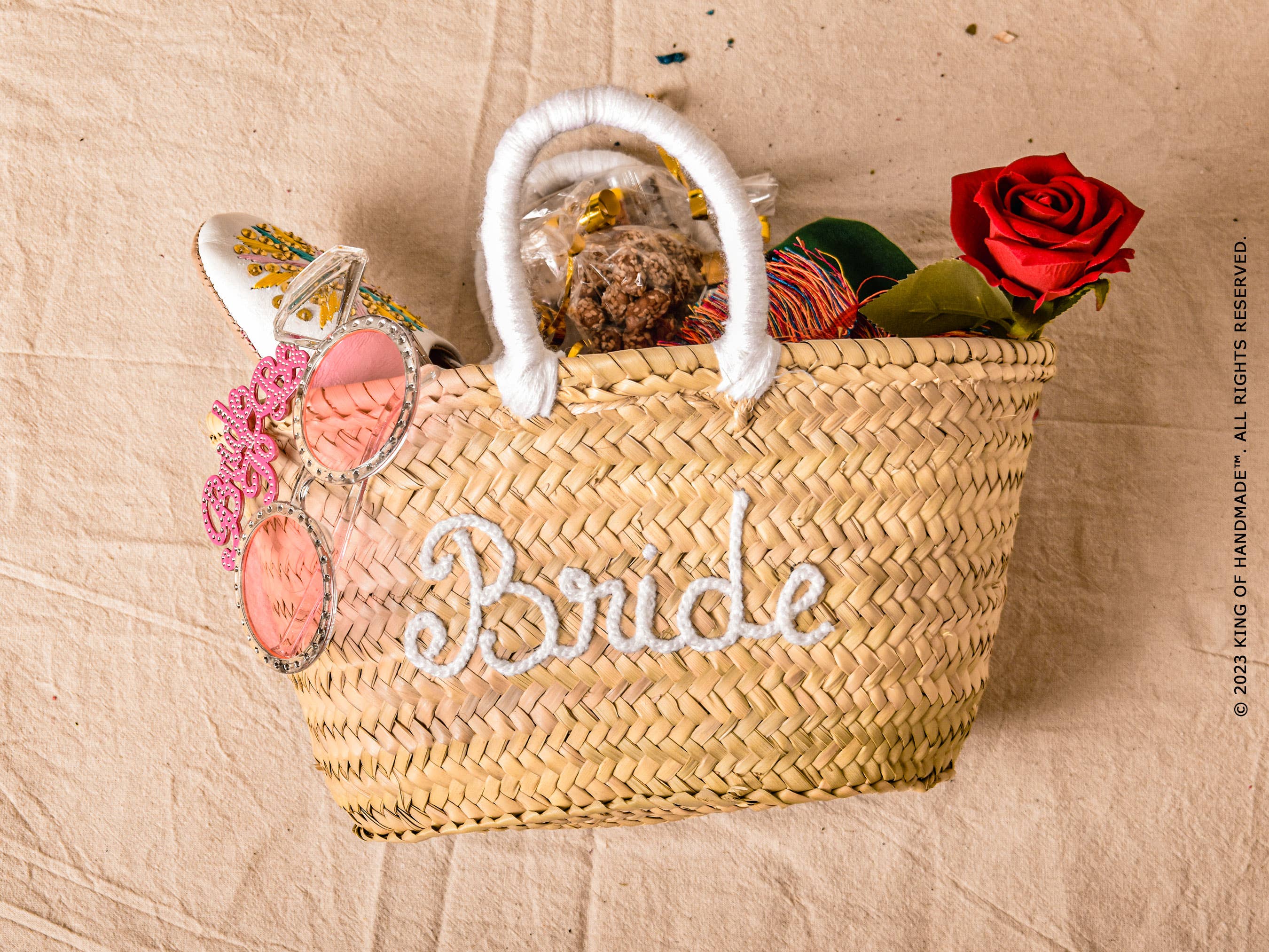 King Of Handmade - Wholesale Beach Bag - Custom embroidered Medium handbags For Bride, Bridal party10