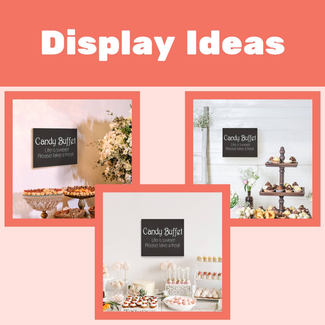 JennyGems - Venta al por mayor Letreros - ¡La vida es dulce! Letrero de madera Candy Buffet Please Take A Treat™6
