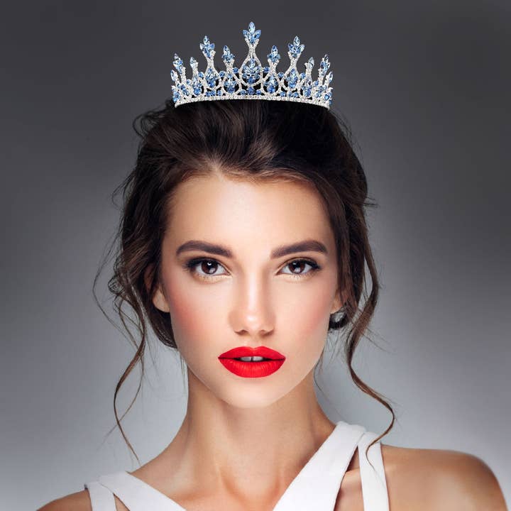 Sensibling Corp. - Wholesale Tiara - Women's - Marquise Stone Cluster Embellished Royal Crown Princess Tiara10