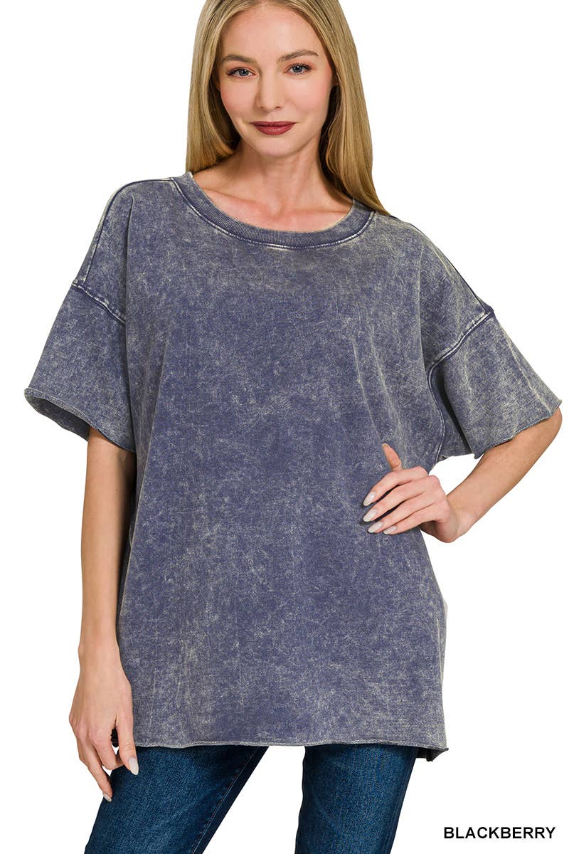 42POPS - Wholesale T-Shirt - Women's - ".._ Washed French Terry Loose fit Top Reg/Plus21