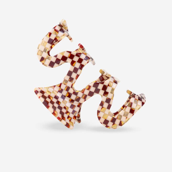 Hair Clip - Grand Wave Check for wholesale by sasstie