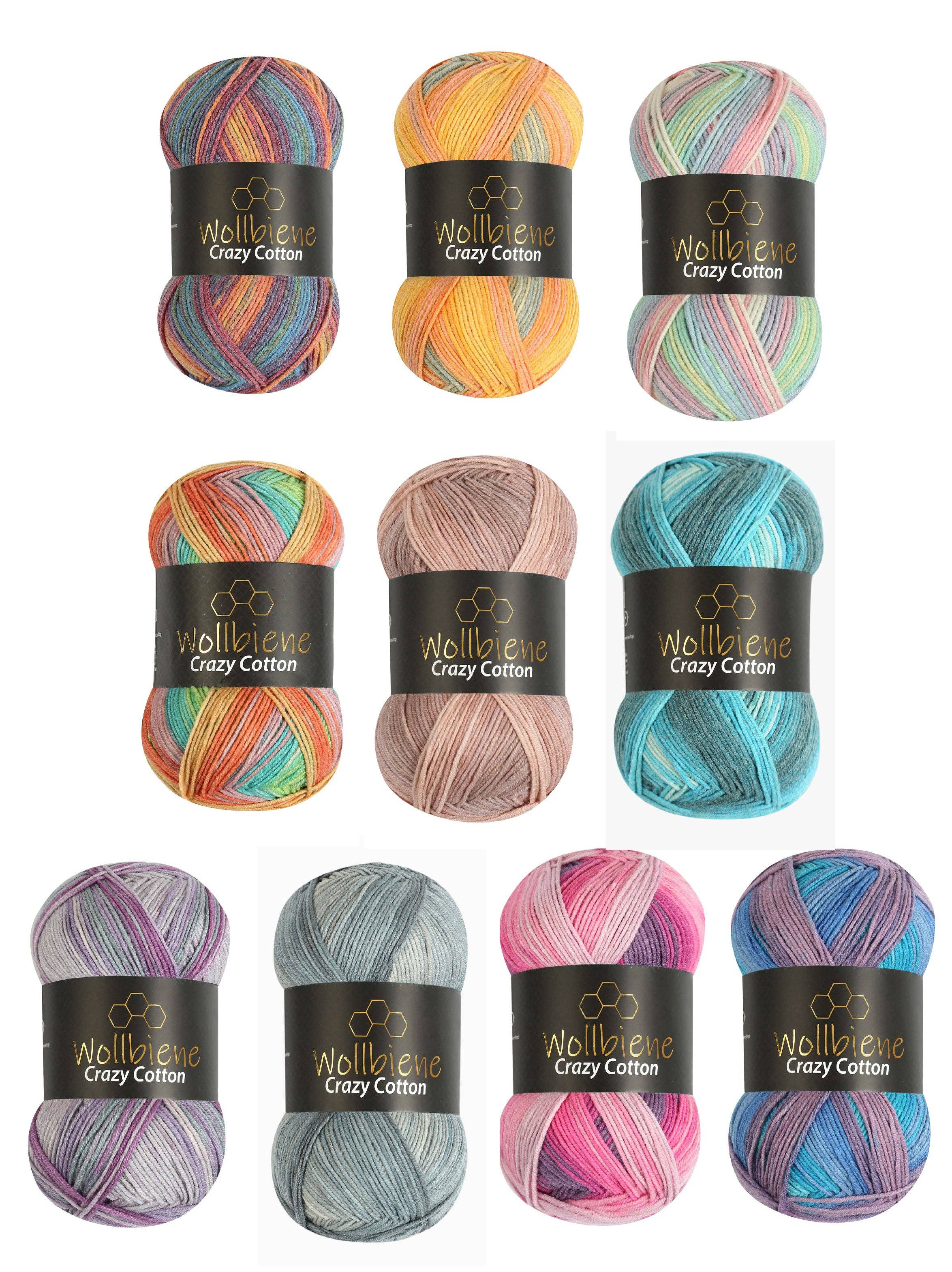 Wollbiene - Venta al por mayor Hilos - Hilo de lana Wollbiene Crazy Cotton para todas las estaciones, 100 g3