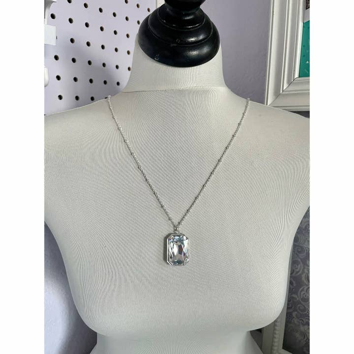 Love Your Bling® - Wholesale Pendant/Charm Necklace - Large clear crystal pendant5