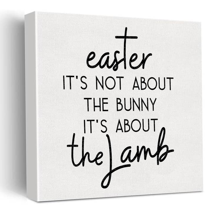 Bible Verse Wooden Sign, Easter it's Not about Bunny, Lamb for wholesale by BeGenuine
