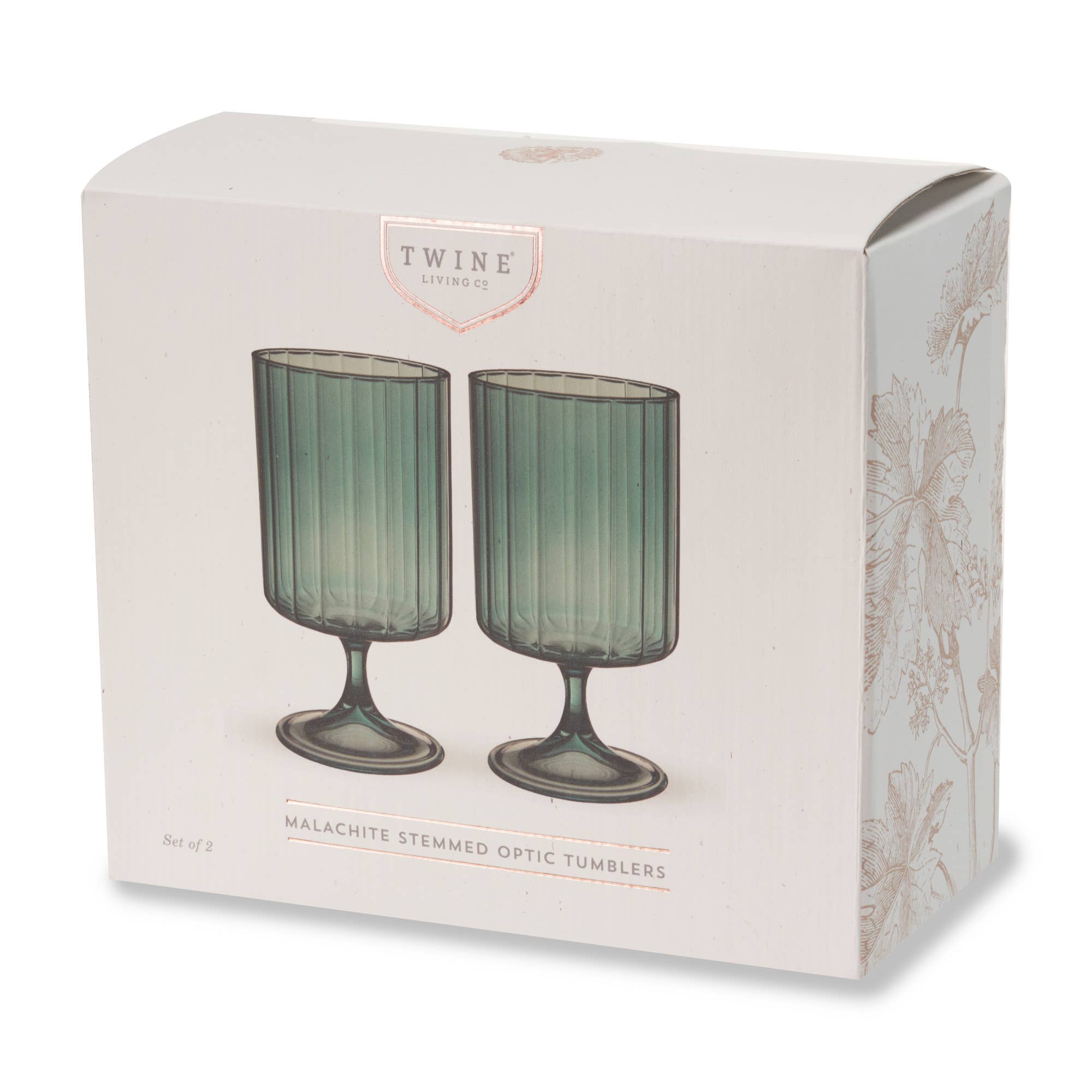 Twine - Wholesale Cocktail/Liquor Glass - Malachite Stemmed Optic Tumblers Set of 21