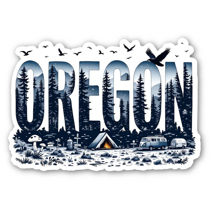 Oregon State Sticker | Vinyl Map Decal | Pacific Northwest for wholesale by PiggyPrintStickers