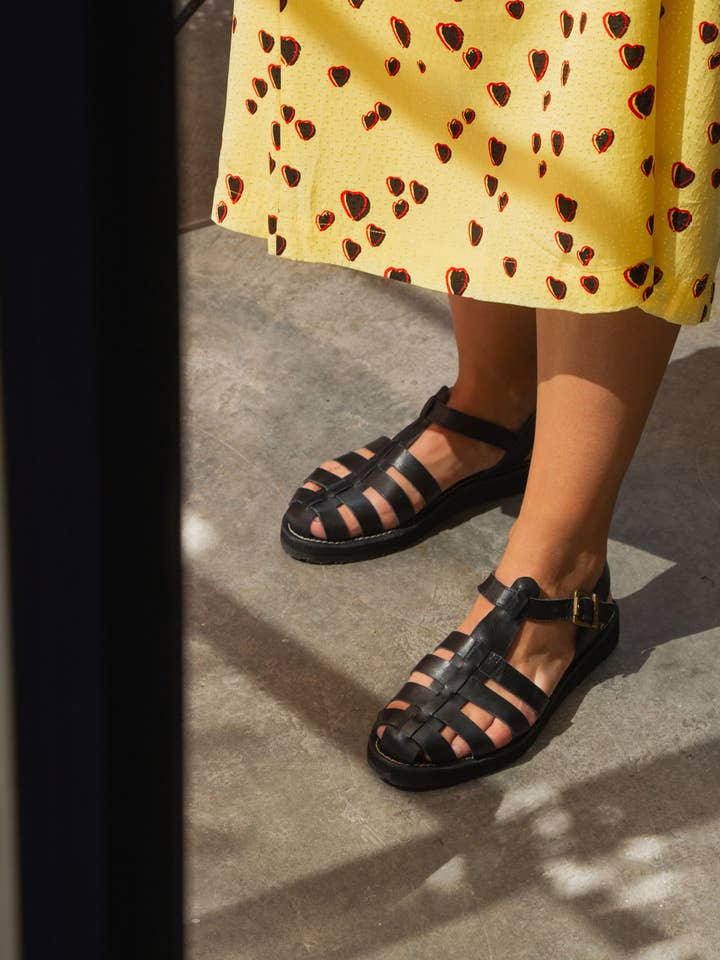 CHILAQUILES BLACK - Women's spring-summer black sandals for wholesale by Mexas US