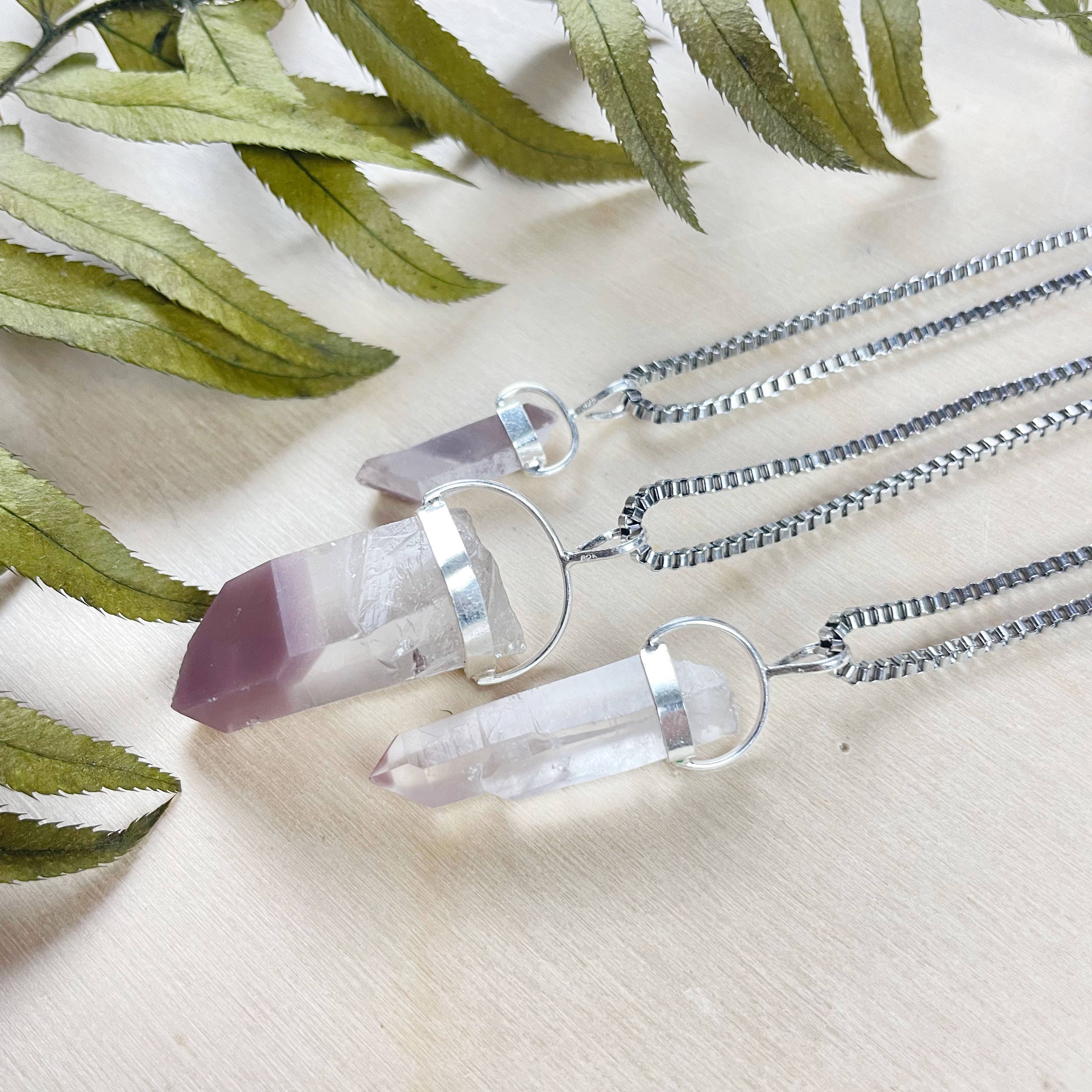 Ewelina Pas Jewelry - Wholesale Pendant/Charm Necklace - Silver Lithium Quartz Slice Necklace7