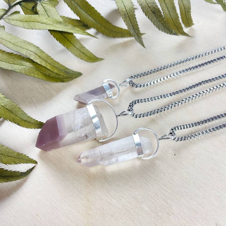 Ewelina Pas Jewelry - Wholesale Pendant/Charm Necklace - Silver Lithium Quartz Slice Necklace7