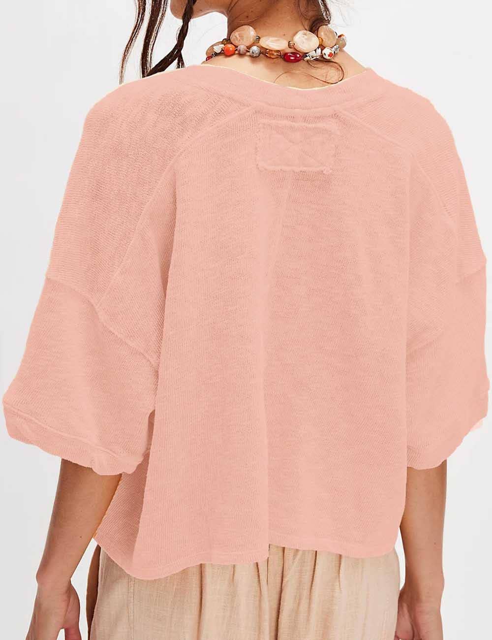 Sweetkama - Wholesale Cardigan - Women's - Ladies Solid Color Midi Sleeves Knitted Cardigan16