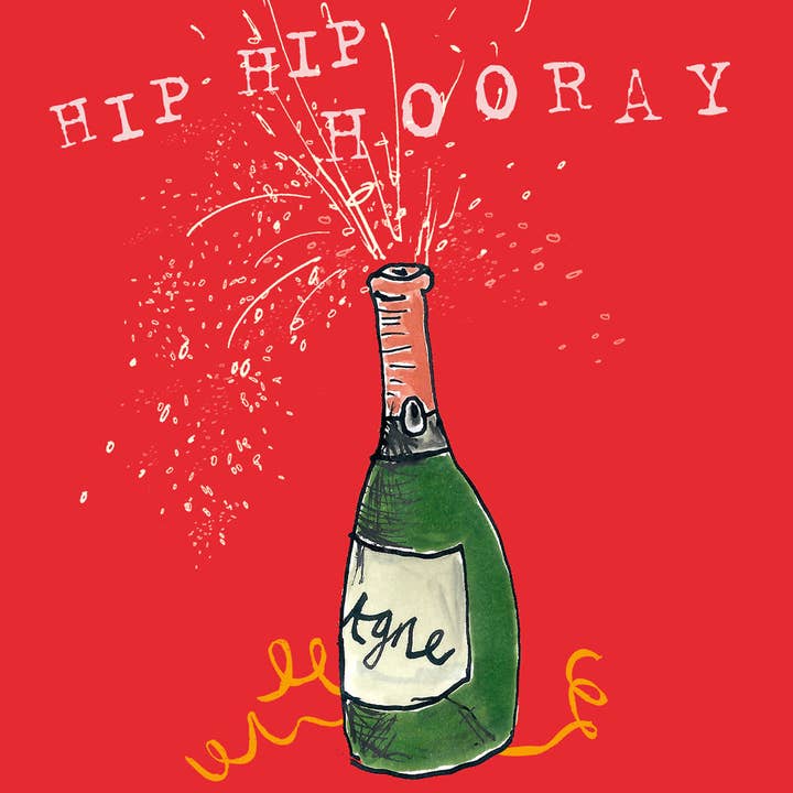 Tarjeta de felicitación 'Hip Hip Hooray', FP2058 para venta al por mayor de Poet and Painter