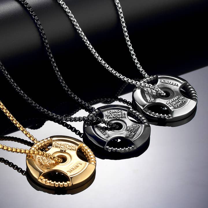 Gemcohub - Wholesale Pendant/Charm Necklace - Fitness Dumbbell Piece Sports Barbell Pendant Men's Trend