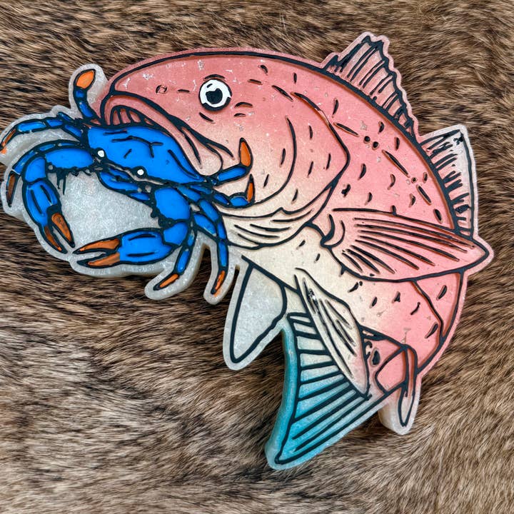 Redfish with Crab Car Freshener for wholesale by AK47 Southern Co.