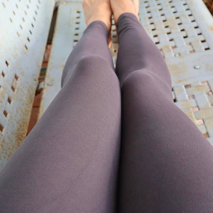 Womens Solid Charcoal leggings for wholesale by Triple Goddess Boutique
