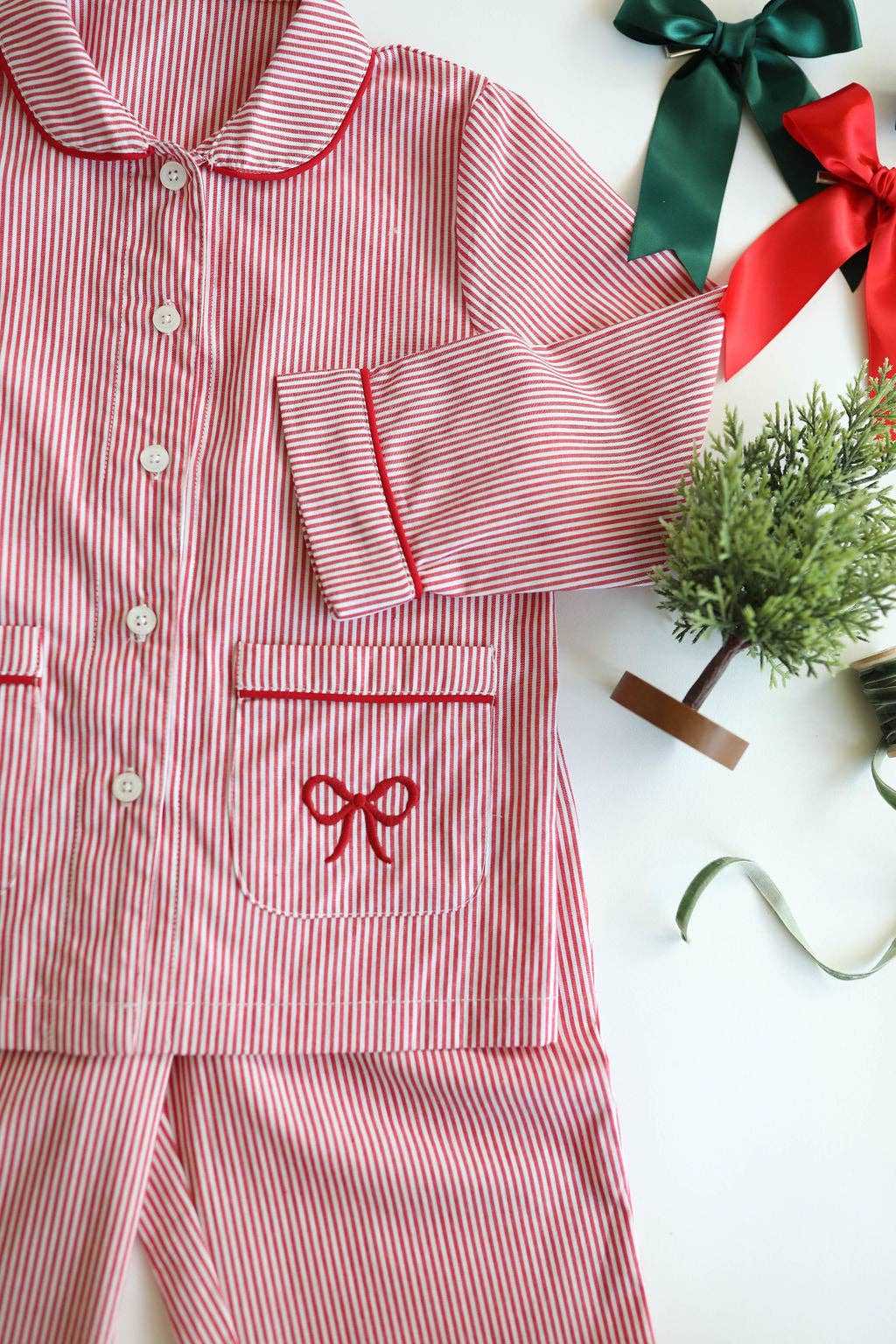 Petite Moss - Wholesale Sleepwear Set - Kids - Joyeux Noël Pajama Set wtih Bow5