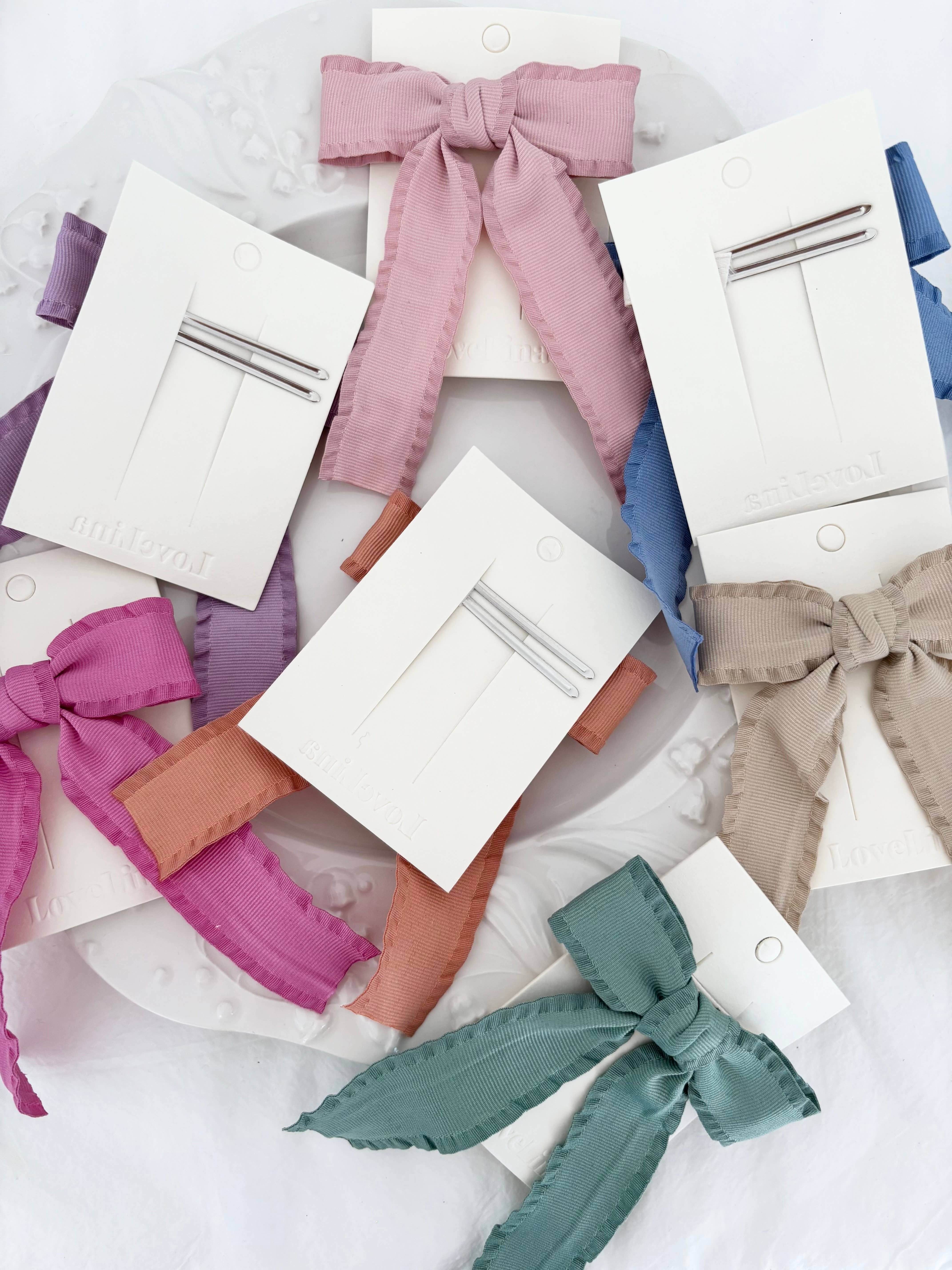 LoveLina - Wholesale Hair Bow - Women's - Ruffle Bow Colorful Hair Clips (CEZA)3