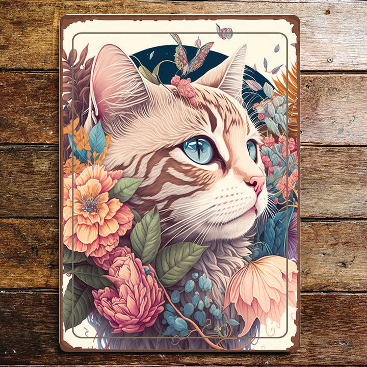 Cat Art åndelig natur Metal Sign Plaque for engroshandel hos The British Metal Signs Company
