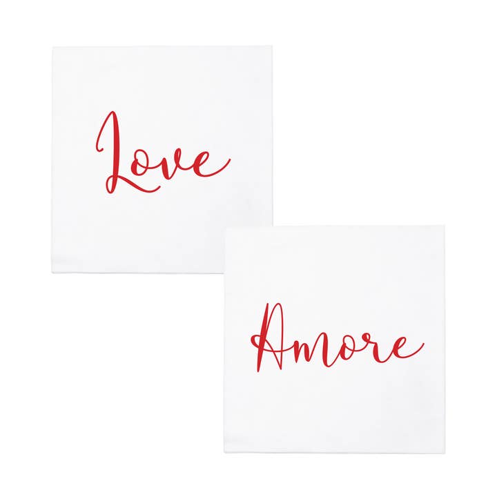 Papersoft Napkins Love/Amore Cocktail Napkins (Pack of 20) for wholesale by VIETRI Inc.